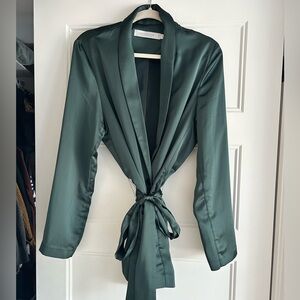 Satin shawl collar jacket